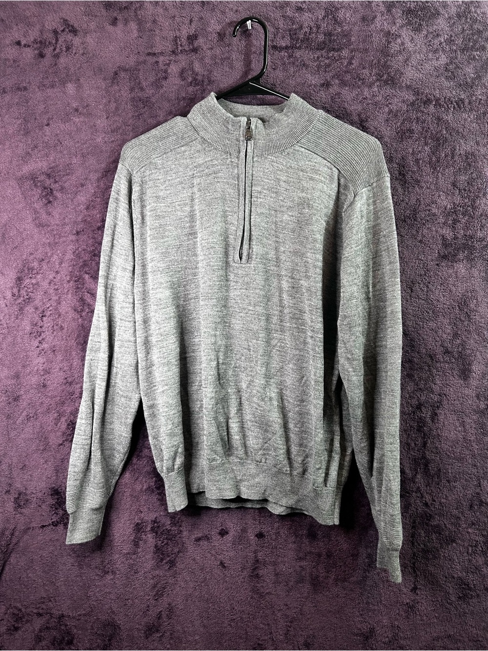 Cutter & Buck Gray Half-Zip Knit Pullover